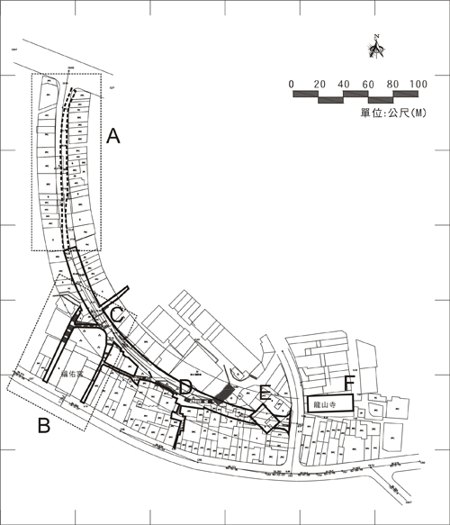 重建街各段有關文化景觀及歷史文化路徑保存之特色重點(圖片提供/淡水社區工作室)